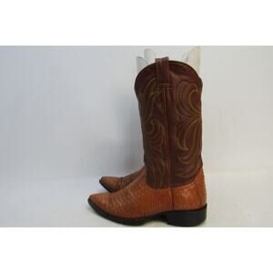 Goss Mens Size 6 D Brown Leather Snake Skin Western Cowboy Boots